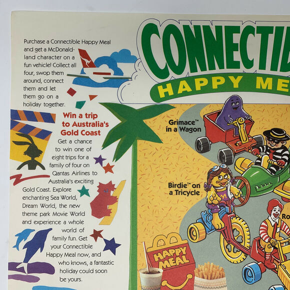 Vintage McDonalds Chinese Connectible Happy Meal Placemat Tray Liner 80s China - Picture 5 of 10